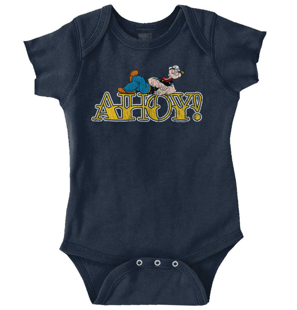 Ahoy Popeye Romper Bodysuit-Direct To Garment Print-Brisco Baby