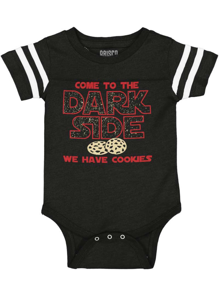 Come To The Dark Side Football Romper Bodysuit-Direct To Garment Print-Brisco Baby