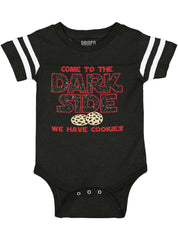 Come To The Dark Side Football Romper Bodysuit-Direct To Garment Print-Brisco Baby