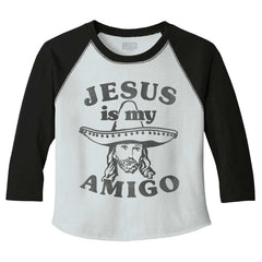 Amigo Jesus Toddler Baseball-Direct To Garment Print-Brisco Baby