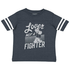Lover Not A Fighter Toddler Football Jersey Tee-Direct To Garment Print-Brisco Baby