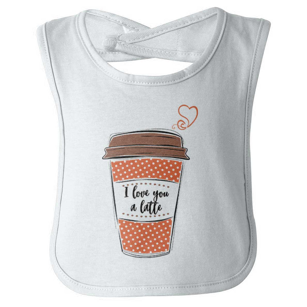 Love You A Latte Infant Baby Bib-Direct To Garment Print-Brisco Baby