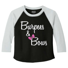 Burpees and Bows Toddler Baseball-Direct To Garment Print-Brisco Baby