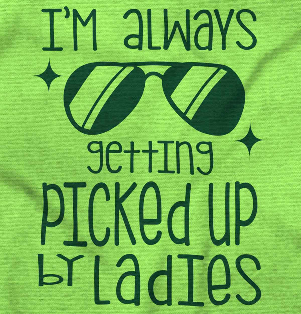 Picked Up By Ladies Romper Bodysuit-Direct To Garment Print-Brisco Baby