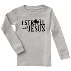 Stroll With Jesus Solid Baby Pajama Top-Direct To Garment Print-Brisco Baby