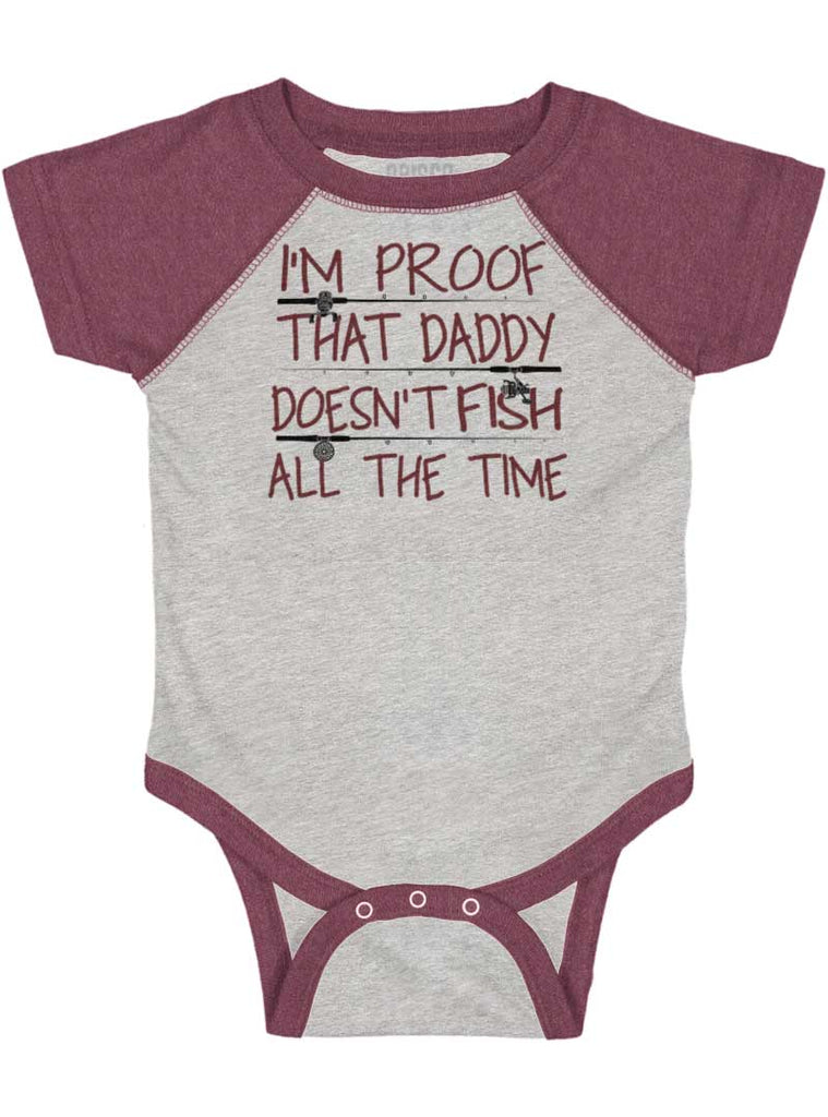 Fish All The Time Raglan Romper Bodysuit-Direct To Garment Print-Brisco Baby