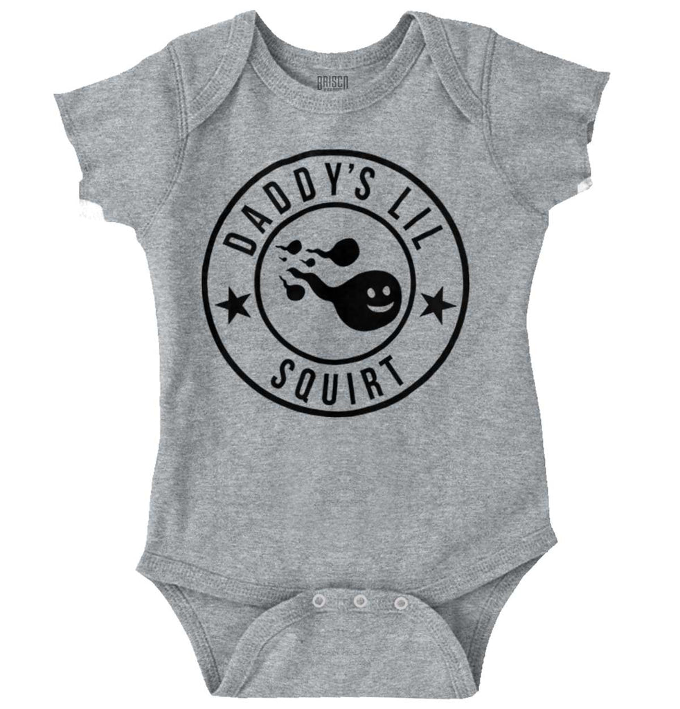 Daddy's Lil Squirt Romper Bodysuit-Direct To Garment Print-Brisco Baby