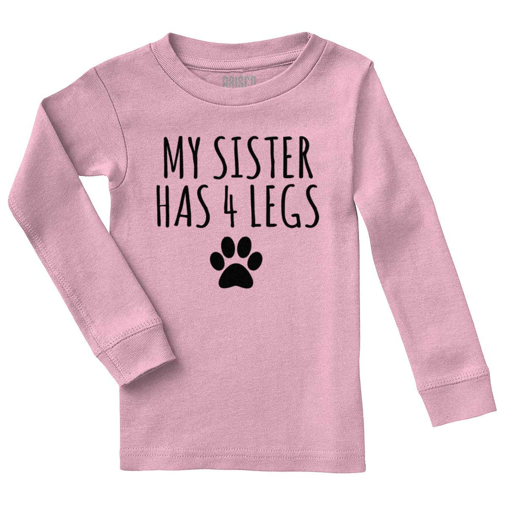Sister has 4 legs Solid Baby Pajama Top-Direct To Garment Print-Brisco Baby