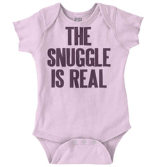 Snuggle Is Real Romper Bodysuit-Direct To Garment Print-Brisco Baby