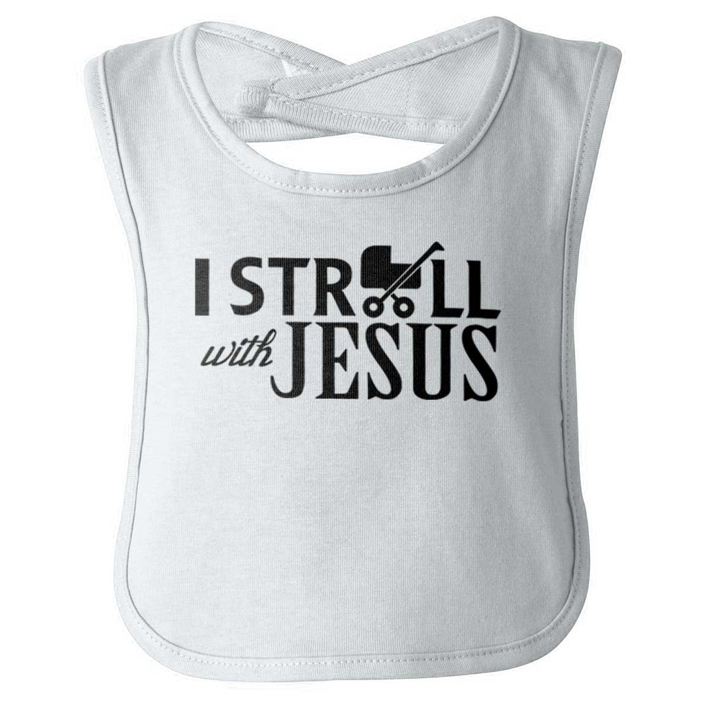 Stroll With Jesus Infant Baby Bib-Direct To Garment Print-Brisco Baby