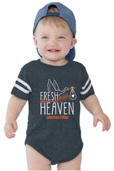 Fresh From Heaven Football Romper Bodysuit-Direct To Garment Print-Brisco Baby