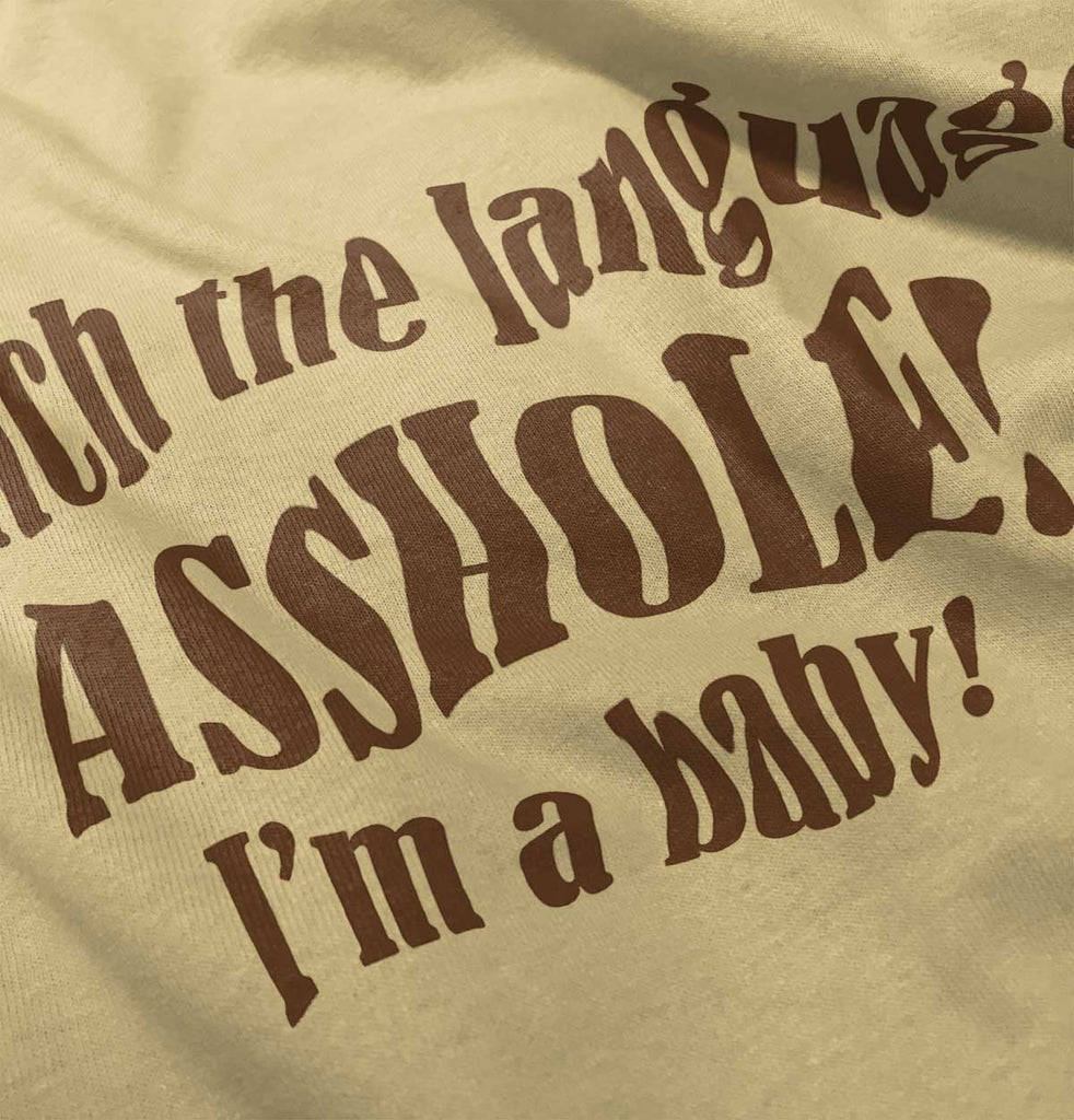 Watch The Language Romper Bodysuit-Direct To Garment Print-Brisco Baby