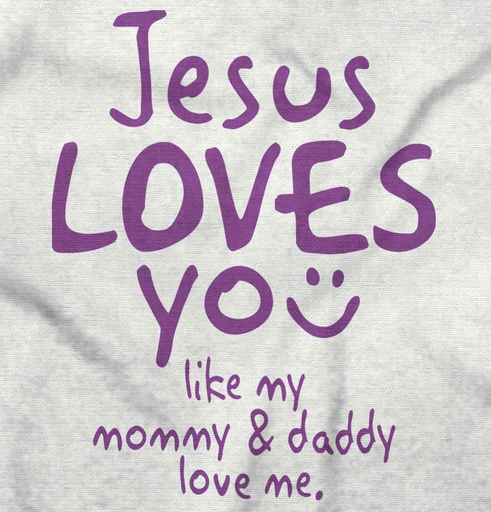 Jesus Loves You Toddler Ruffle Bottom Tee-Direct To Garment Print-Brisco Baby