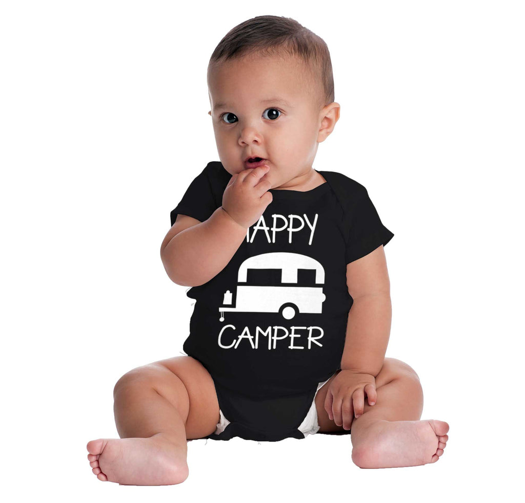 Happy Camper Romper Bodysuit-Direct To Garment Print-Brisco Baby