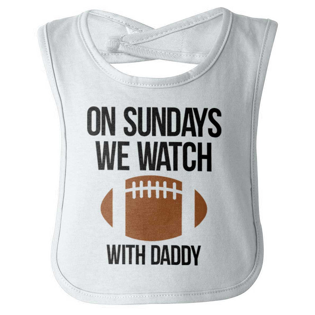 Football Sundays Infant Baby Bib-Direct To Garment Print-Brisco Baby