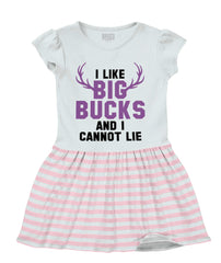 I Like Big Bucks Baby Striped Skirt Dress-Direct To Garment Print-Brisco Baby