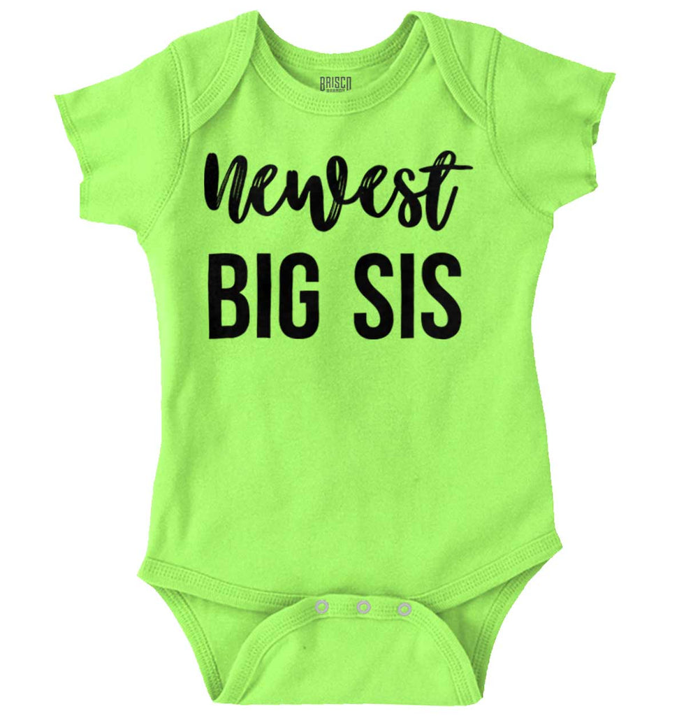 Newest Big Sis Romper Bodysuit-Direct To Garment Print-Brisco Baby