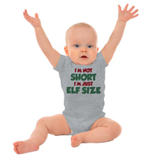 Not Short Elf Size Romper Bodysuit-Direct To Garment Print-Brisco Baby