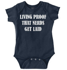 Nerds Get Laid Romper Bodysuit-Direct To Garment Print-Brisco Baby