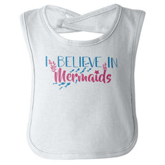 Believe In Mermaids Infant Baby Bib-Direct To Garment Print-Brisco Baby