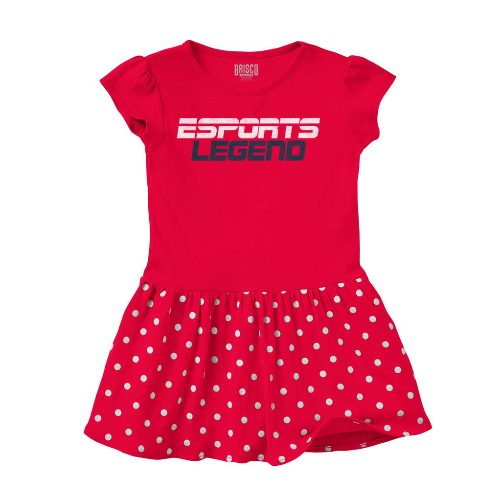 Sports Legend Professional Gamer Baby Polka Dot Skirt Dress-Direct To Garment Print-Brisco Baby