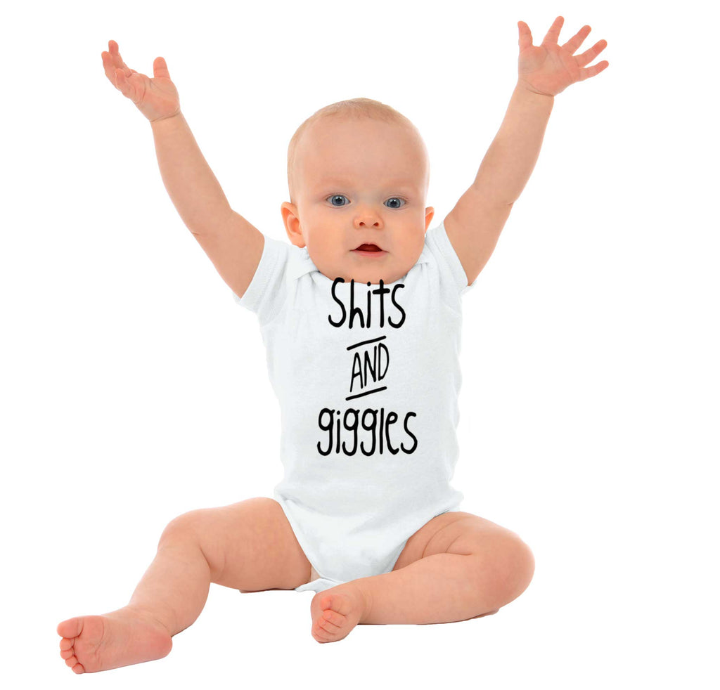 Shits and Giggles Romper Bodysuit-Direct To Garment Print-Brisco Baby
