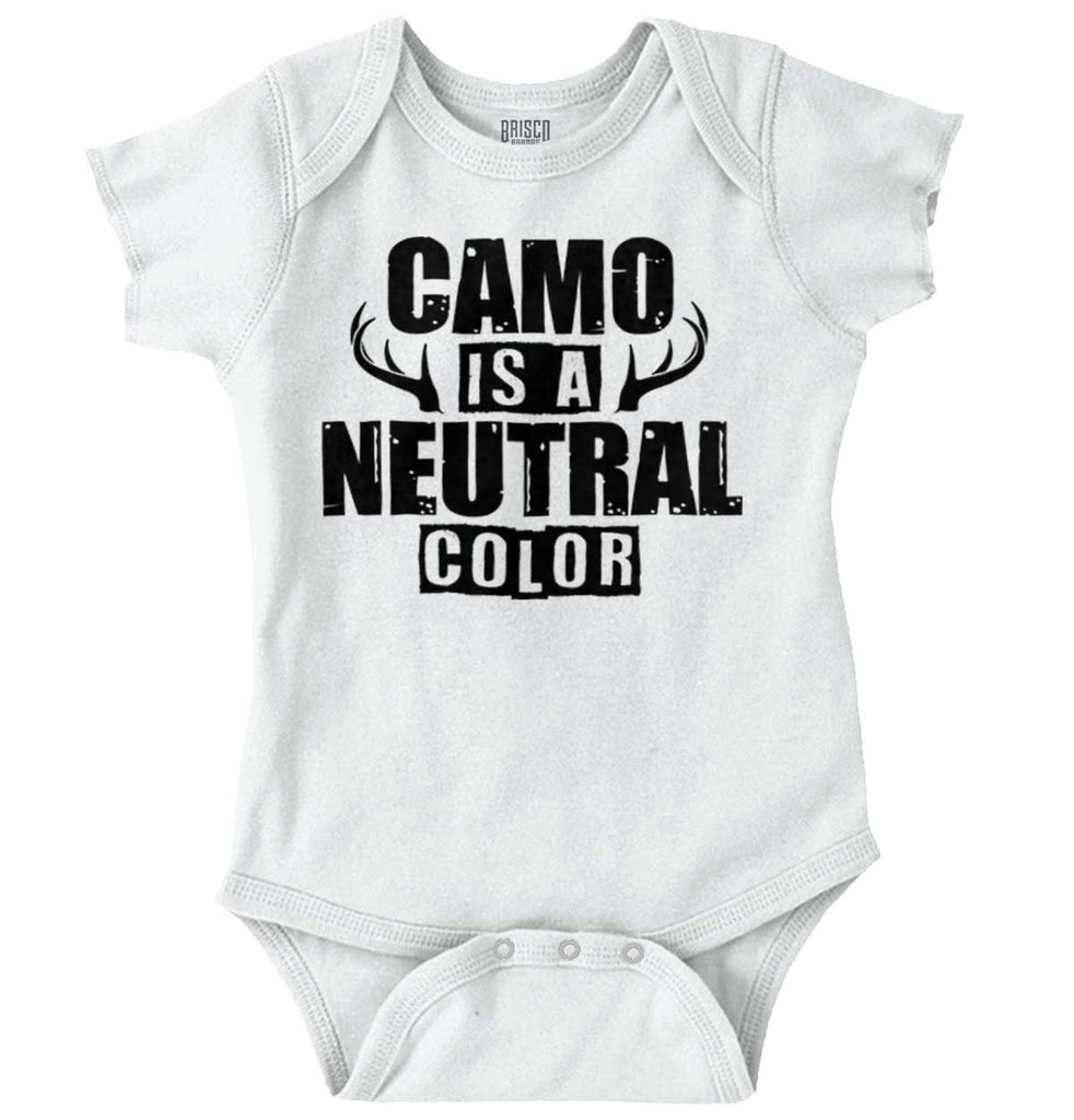 Camo Is A Neutral Color Romper Bodysuit-Direct To Garment Print-Brisco Baby