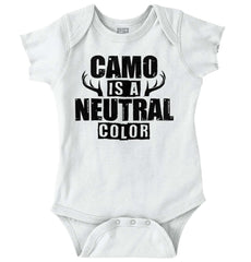 Camo Is A Neutral Color Romper Bodysuit-Direct To Garment Print-Brisco Baby