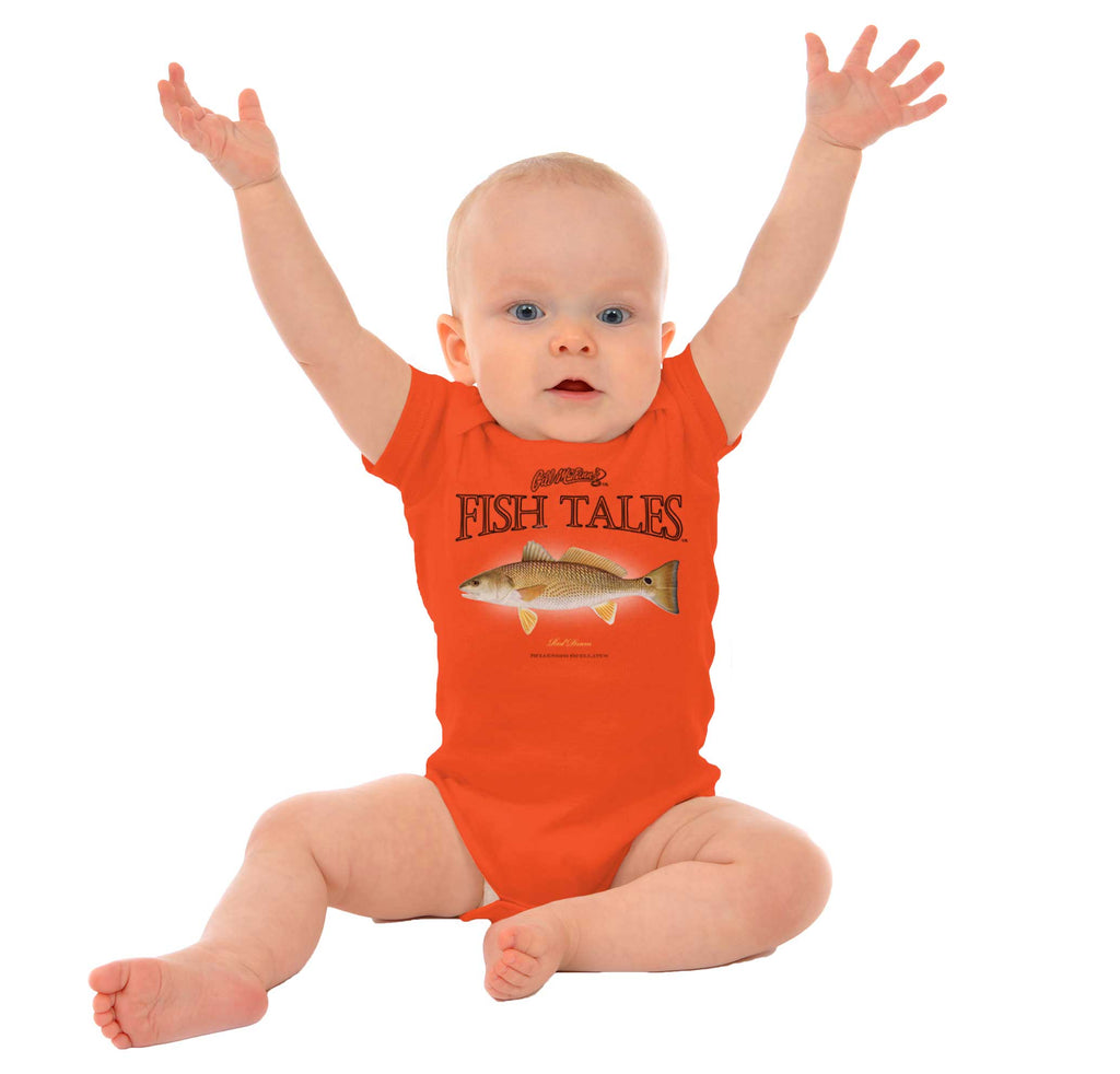 Red Drum Fish Romper Bodysuit-Direct To Garment Print-Brisco Baby
