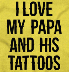 I Love Papa And Tattoos Romper Bodysuit-Direct To Garment Print-Brisco Baby