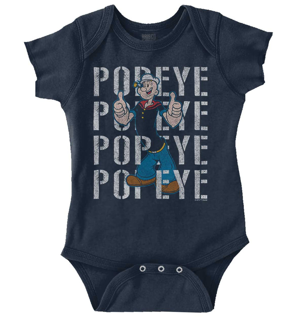 Popeye The Sailor Romper Bodysuit-Direct To Garment Print-Brisco Baby