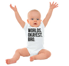 Worlds Okayest Bro Romper Bodysuit-Direct To Garment Print-Brisco Baby