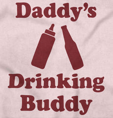 Drinking Buddy Baby Ruffled Trim Romper-Direct To Garment Print-Brisco Baby