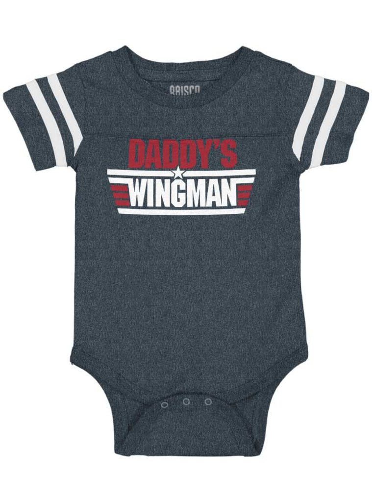 Daddy's Wingman Football Romper Bodysuit-Direct To Garment Print-Brisco Baby