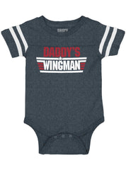 Daddy's Wingman Football Romper Bodysuit-Direct To Garment Print-Brisco Baby