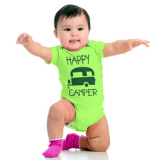 Happy Camper Romper Bodysuit-Direct To Garment Print-Brisco Baby