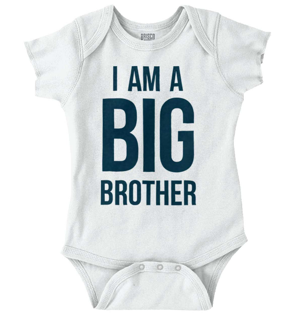 I Am A Big Brother Romper Bodysuit-Direct To Garment Print-Brisco Baby