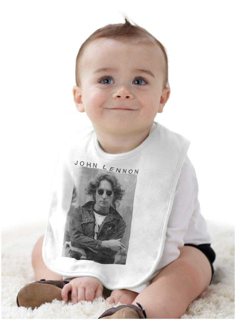 John Lennon NYC Infant Baby Bib-Direct To Garment Print-Brisco Baby