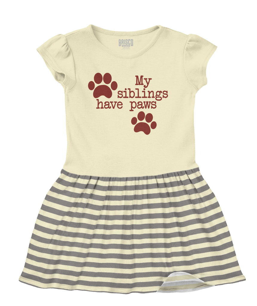 Siblings have paws Baby Striped Skirt Dress-Direct To Garment Print-Brisco Baby