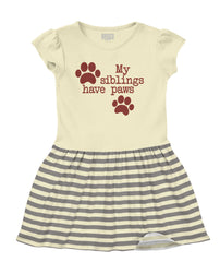 Siblings have paws Baby Striped Skirt Dress-Direct To Garment Print-Brisco Baby