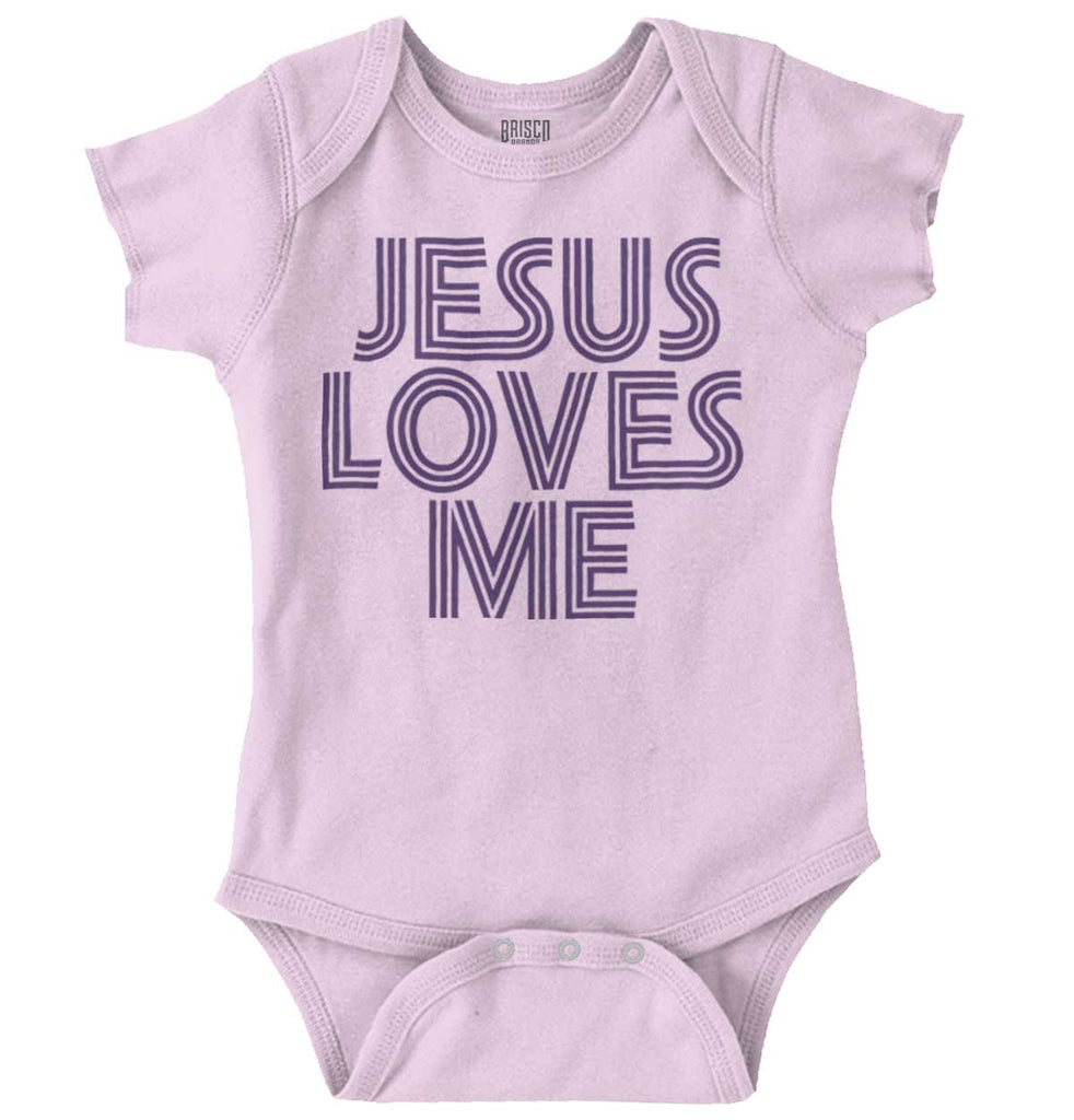 Christ Loves Me Romper Bodysuit-Direct To Garment Print-Brisco Baby
