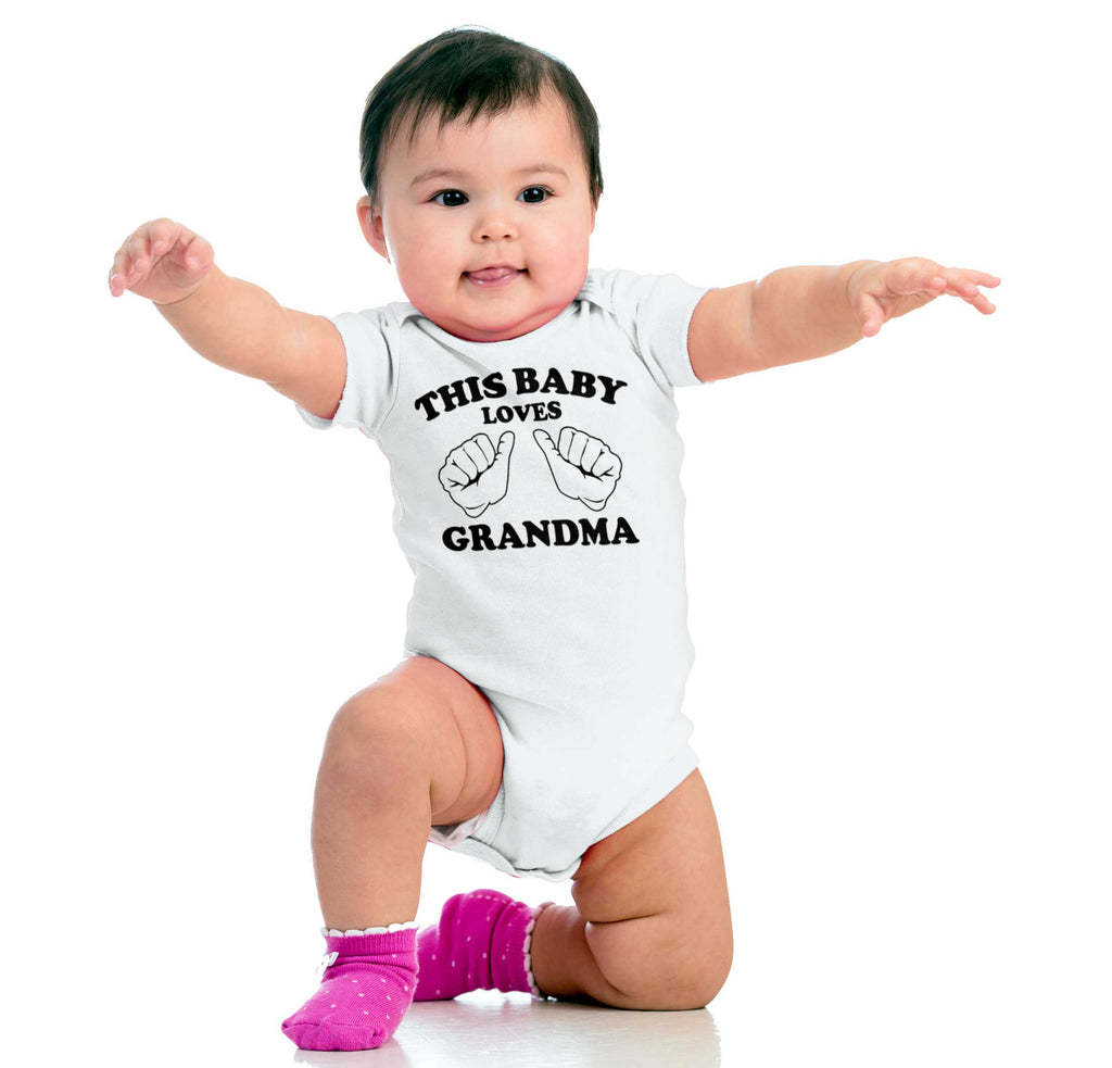 Baby Loves Grandma Romper Bodysuit-Direct To Garment Print-Brisco Baby