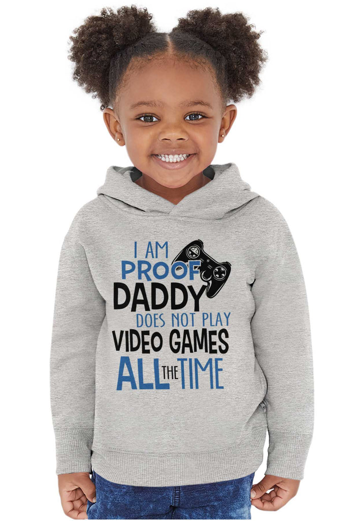 Daddy Plays Video Games Toddler Pullover Hoodie-Direct To Garment Print-Brisco Baby