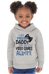 Daddy Plays Video Games Toddler Pullover Hoodie-Direct To Garment Print-Brisco Baby