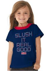 Slush It Real Good Toddler Ruffled Trim T-Shirt-Direct To Garment Print-Brisco Baby