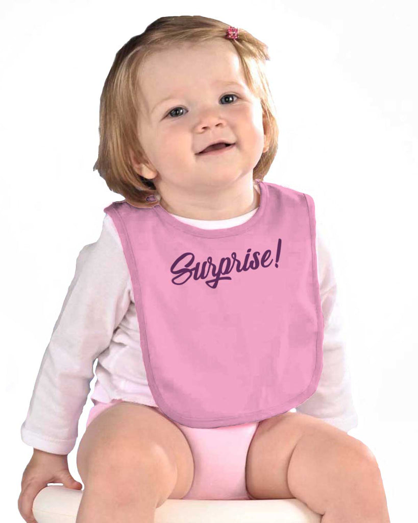 Surprise! Infant Baby Bib-Direct To Garment Print-Brisco Baby