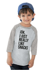 Really Like Snacks Toddler Baseball-Direct To Garment Print-Brisco Baby