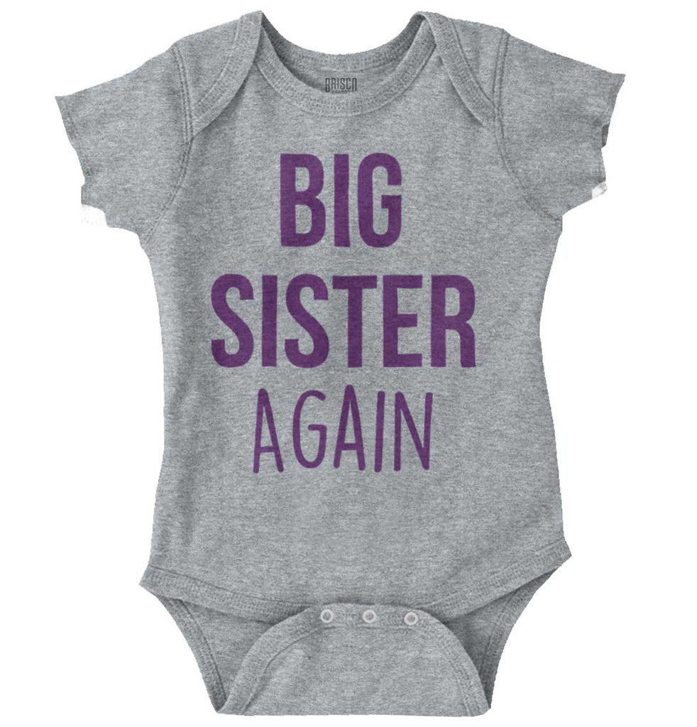 Big Sister Again Romper Bodysuit-Direct To Garment Print-Brisco Baby