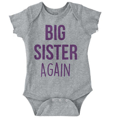 Big Sister Again Romper Bodysuit-Direct To Garment Print-Brisco Baby