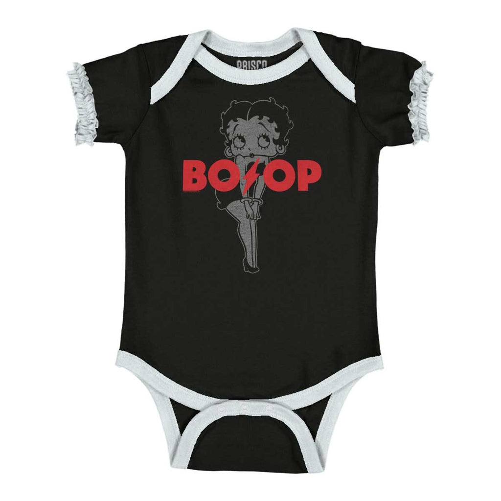 ACDC Boop Baby Ruffled Trim Romper-Direct To Garment Print-Brisco Baby